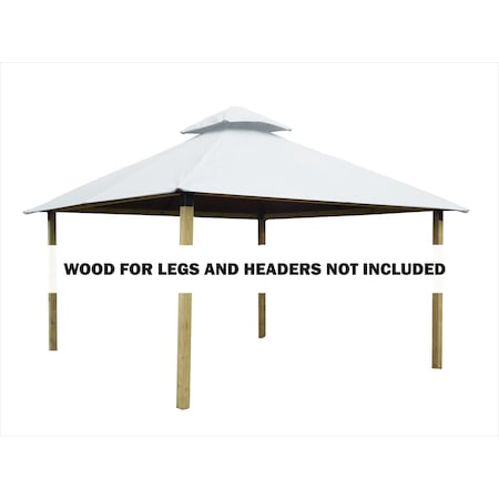 Acacia 12 sq. ft. Gazebo Roof Framing & Mounting Kit with Natural White Outdura Canopy AGOK12- NATURAL WHITE